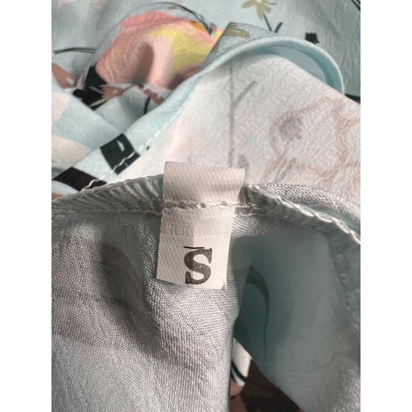 Lt Blue Floral Dress Small Midi Pocket Lightweight Oversized Boho Chic - Picture 12 of 12